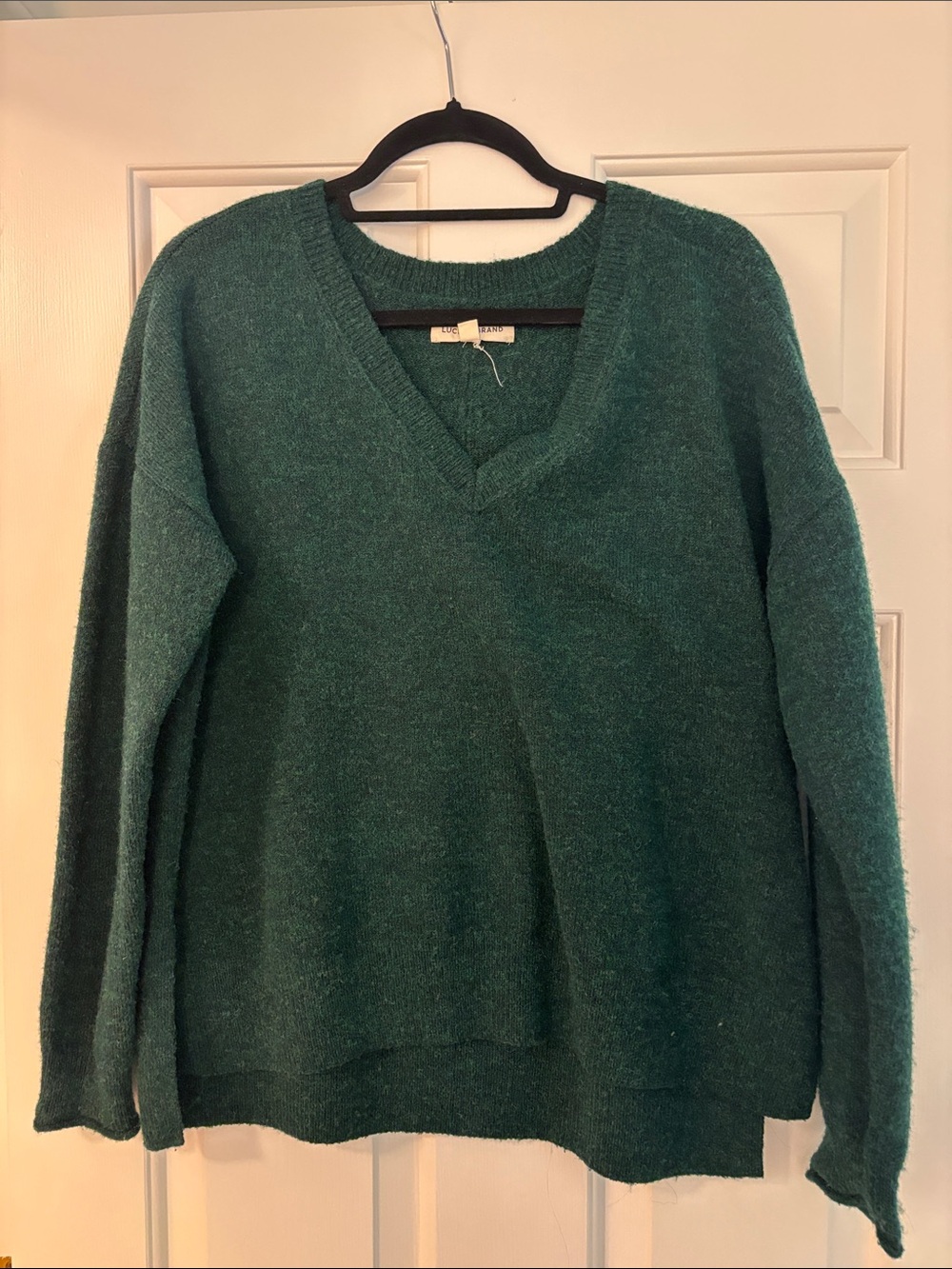 Women's V-Neck Sweater - Deep Green
